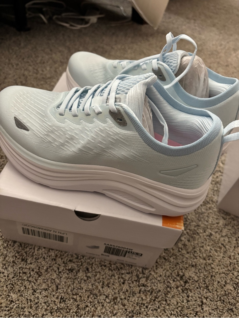 Women's Light Blue Cushioned Athletic Sneakers